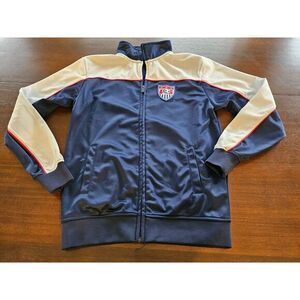 Nike USA‎ Soccer Team Track Jacket Navy Blue Red USA Youth XL Warm Up Full Zip